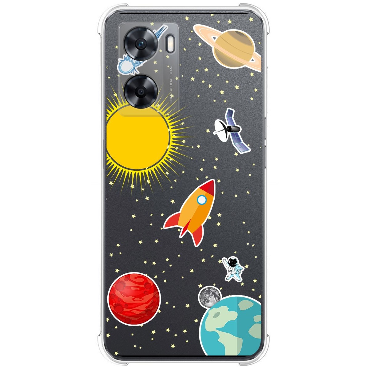 Funda Silicona Antigolpes para Oppo A57s diseño Espacio Dibujos