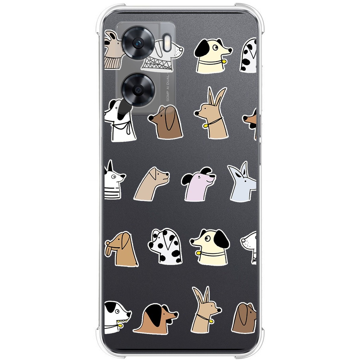 Funda Silicona Antigolpes para Oppo A57s diseño Perros Dibujos