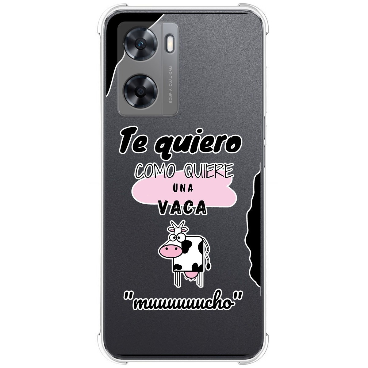 Funda Silicona Antigolpes para Oppo A57s diseño Vaca Dibujos