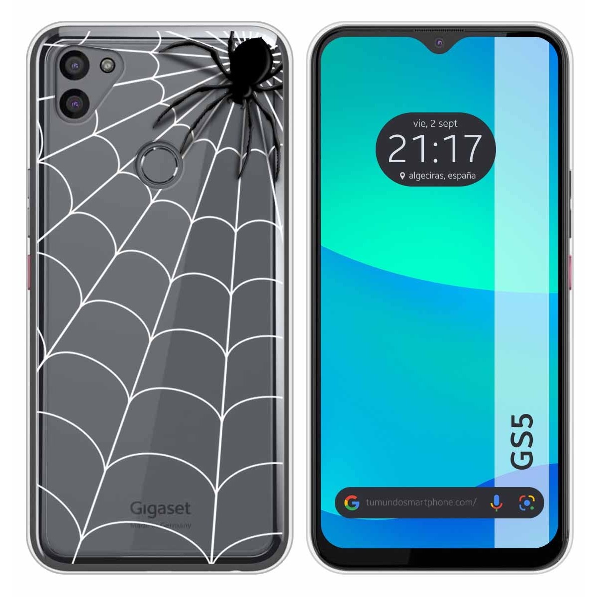 Funda Silicona Transparente para Gigaset GS5 diseño Araña Dibujos