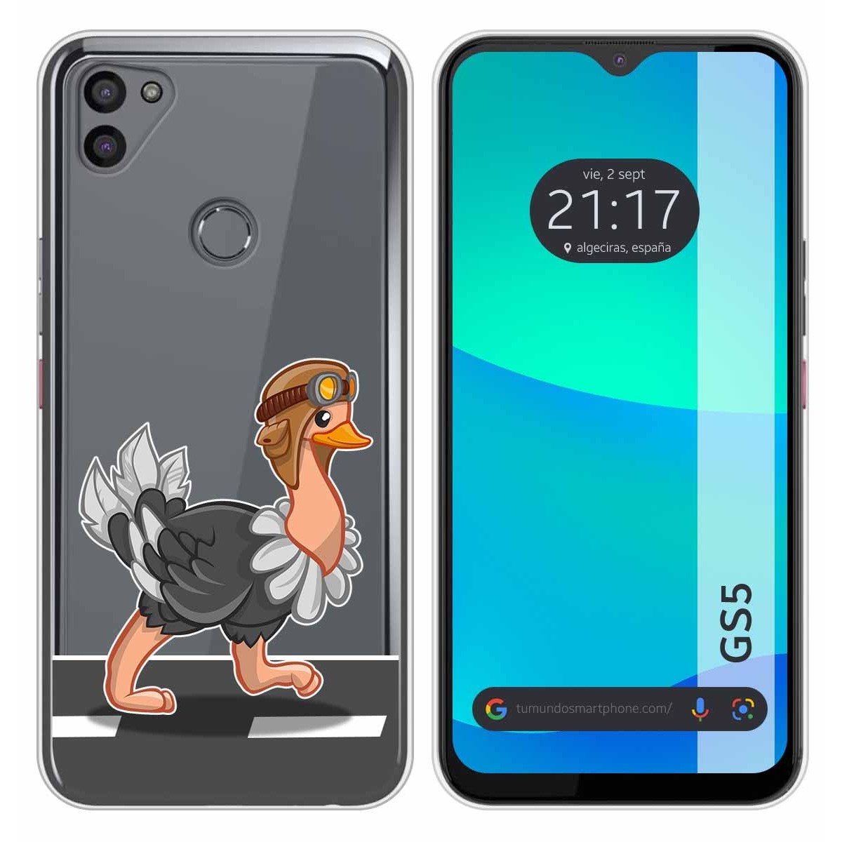 Funda Silicona Transparente para Gigaset GS5 diseño Avestruz Dibujos
