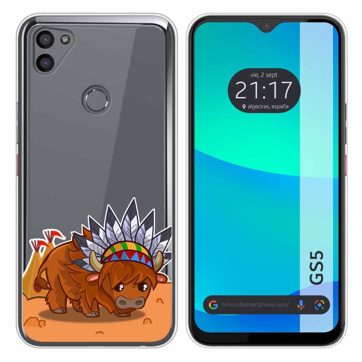 Funda Silicona Transparente para Gigaset GS5 diseño Bufalo Dibujos