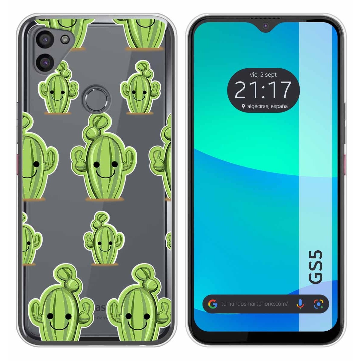 Funda Silicona Transparente para Gigaset GS5 diseño Cactus Dibujos