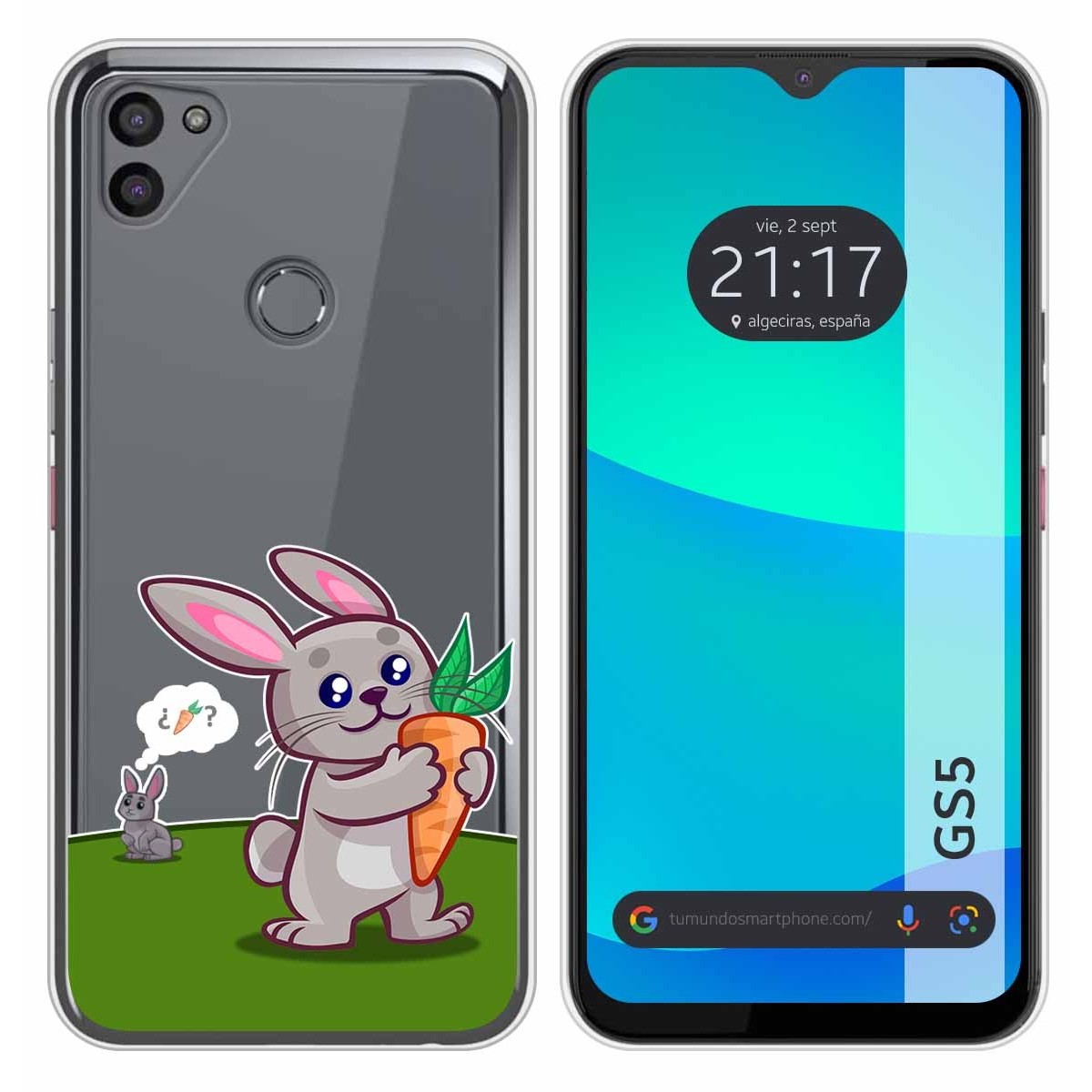 Funda Silicona Transparente para Gigaset GS5 diseño Conejo Dibujos