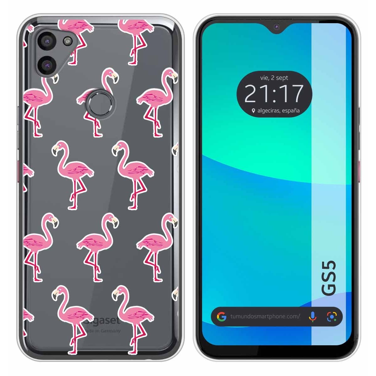 Funda Silicona Transparente para Gigaset GS5 diseño Flamenco Dibujos