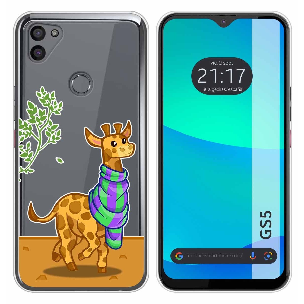 Funda Silicona Transparente para Gigaset GS5 diseño Jirafa Dibujos