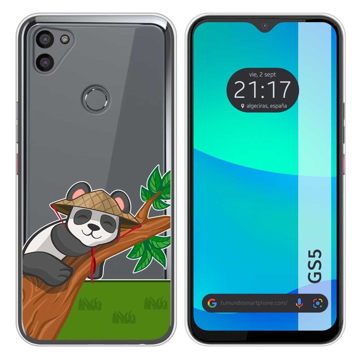Funda Silicona Transparente para Gigaset GS5 diseño Panda Dibujos