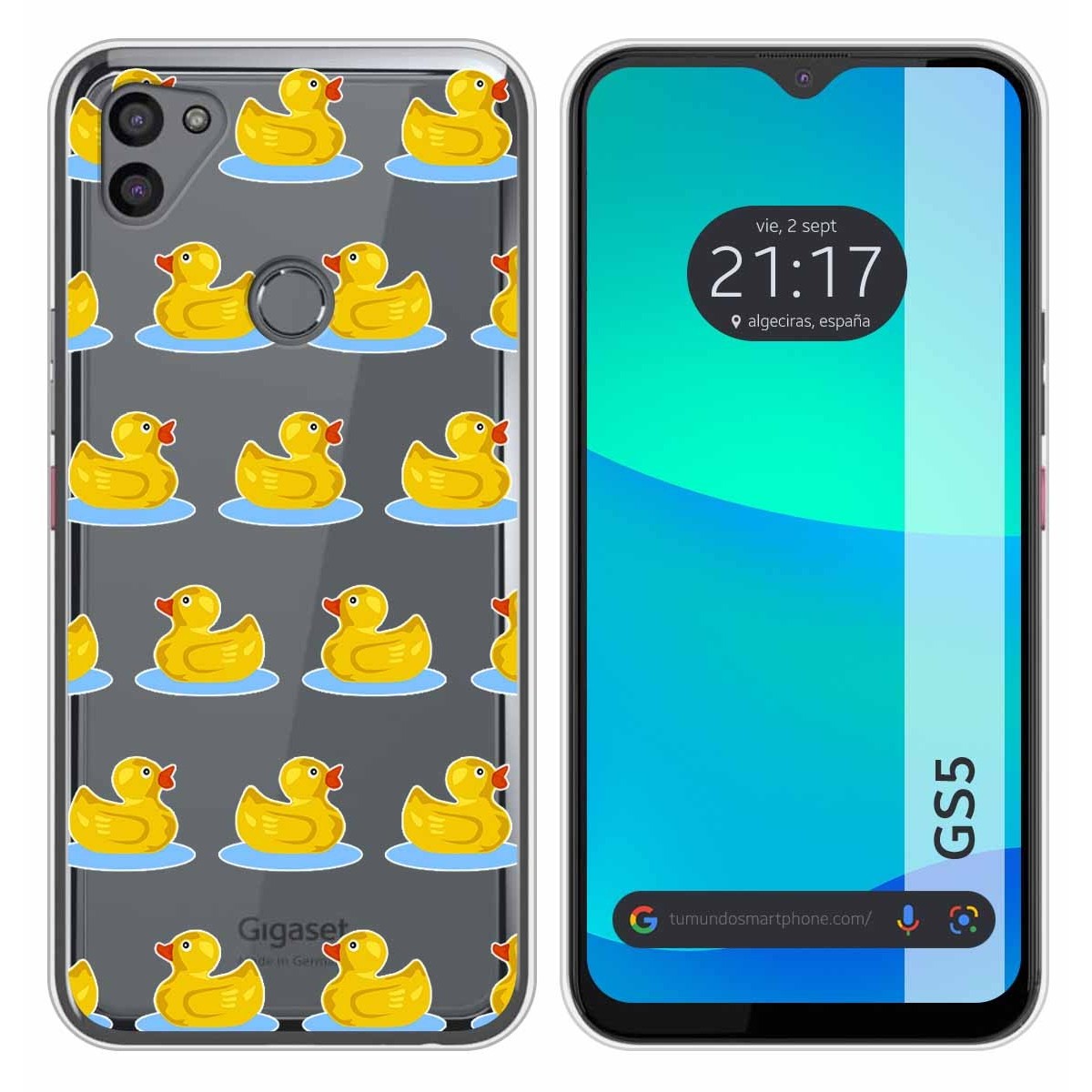Funda Silicona Transparente para Gigaset GS5 diseño Pato Dibujos