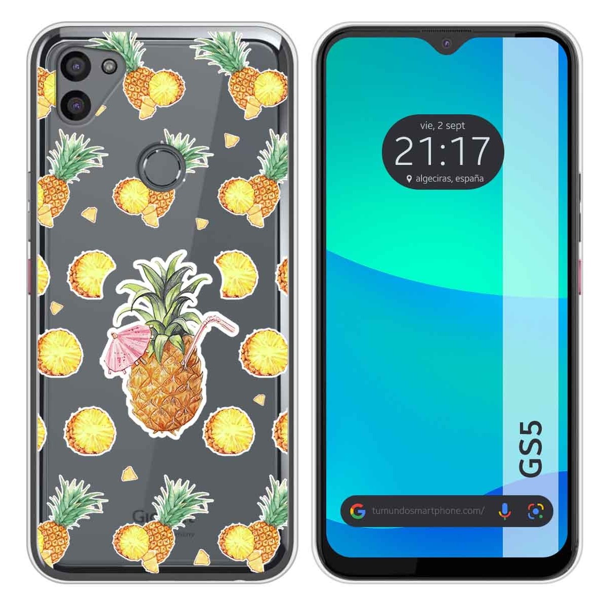 Funda Silicona Transparente para Gigaset GS5 diseño Piña Dibujos