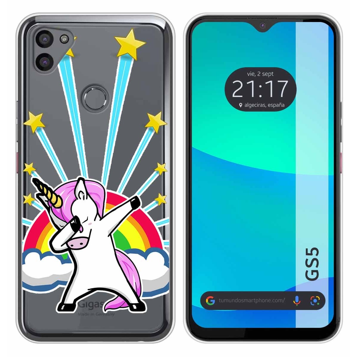 Funda Silicona Transparente para Gigaset GS5 diseño Unicornio Dibujos