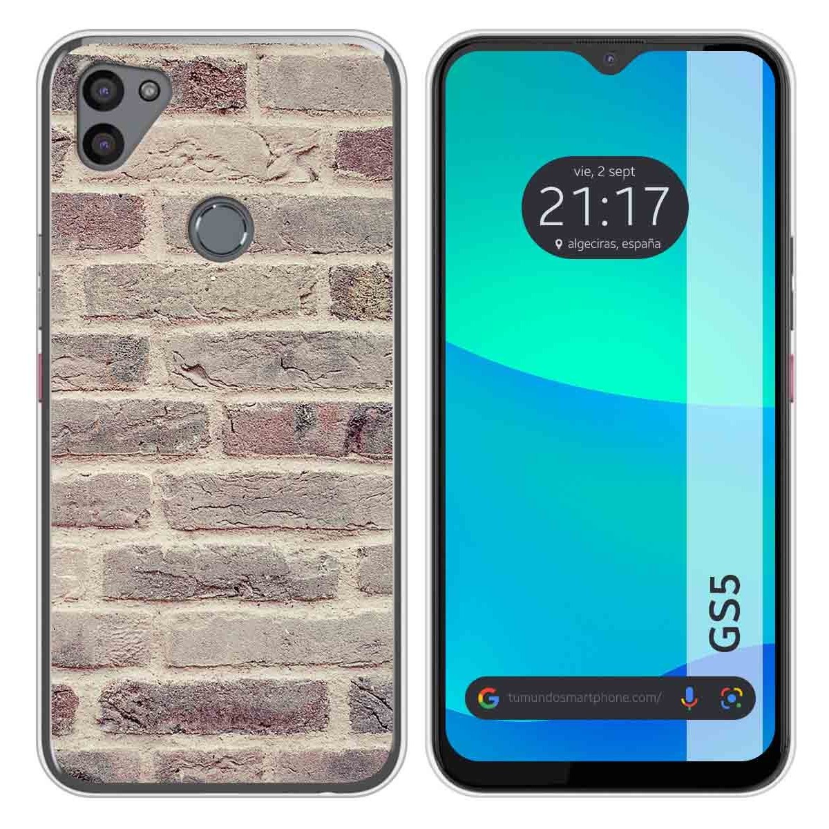 Funda Silicona para Gigaset GS5 diseño Ladrillo 01 Dibujos