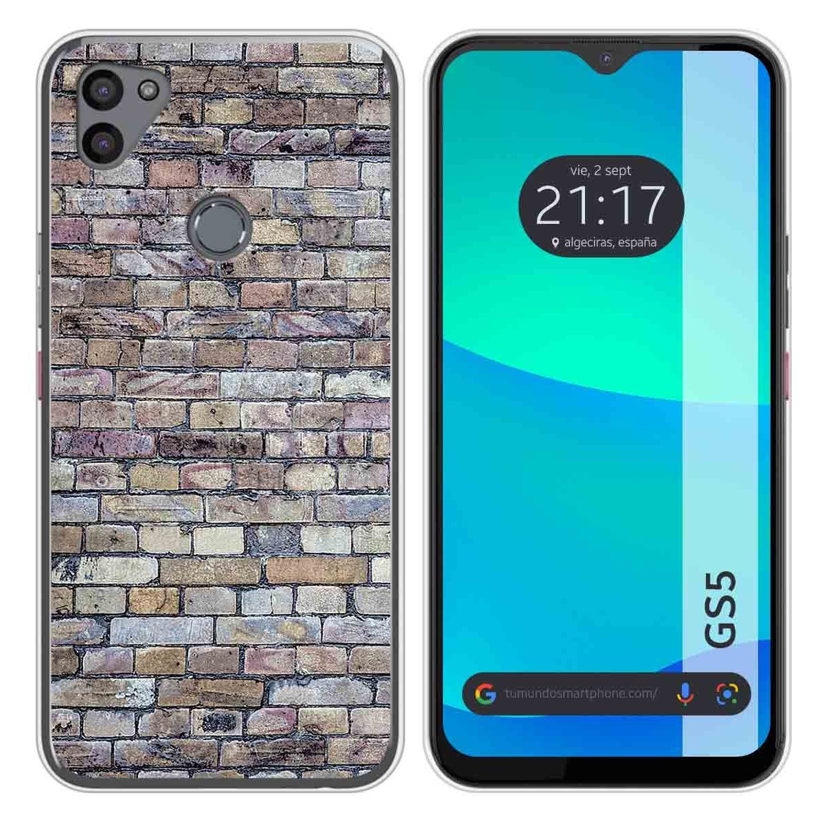 Funda Silicona para Gigaset GS5 diseño Ladrillo 02 Dibujos