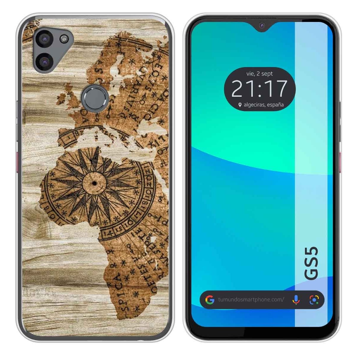Funda Silicona para Gigaset GS5 diseño Madera 07 Dibujos