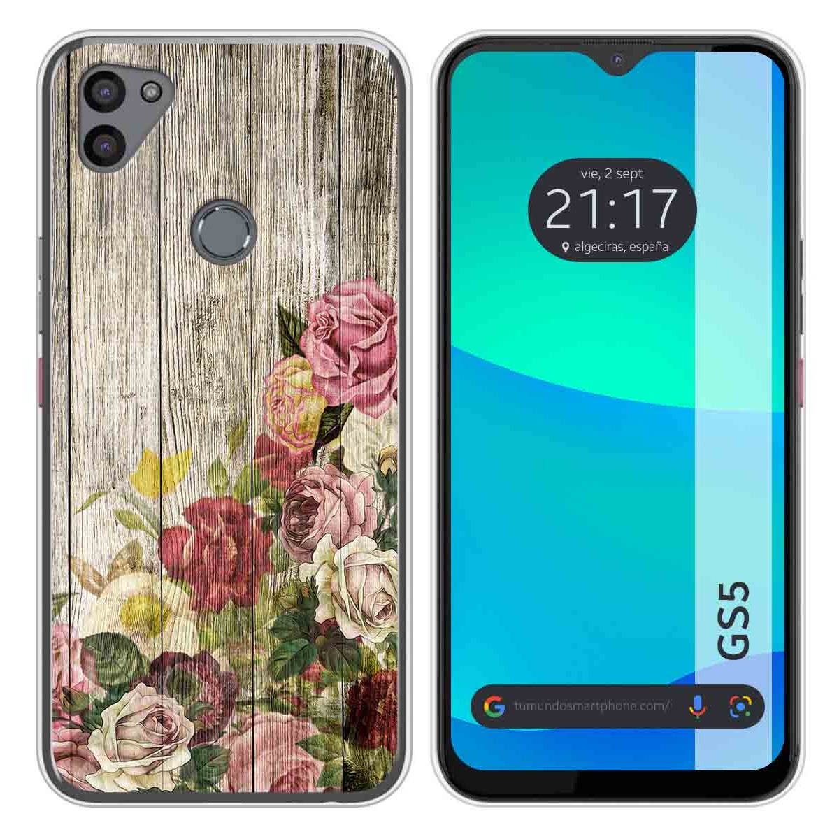 Funda Silicona para Gigaset GS5 diseño Madera 08 Dibujos