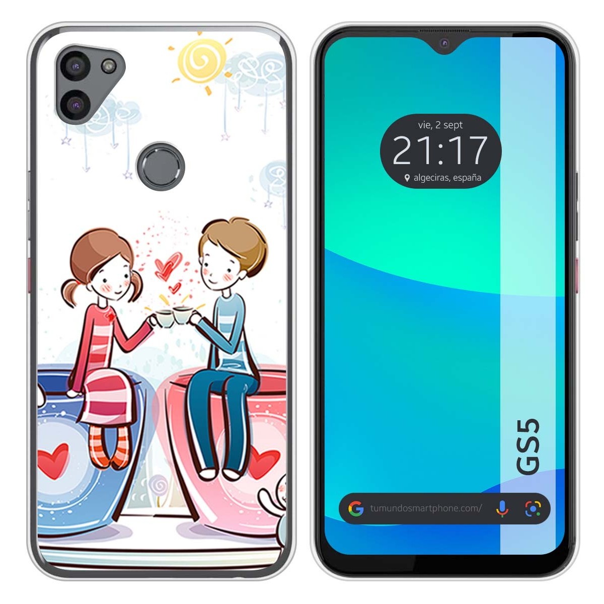 Funda Silicona para Gigaset GS5 diseño Café Dibujos