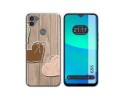 Funda Silicona para Gigaset GS5 diseño Corazones Madera Dibujos