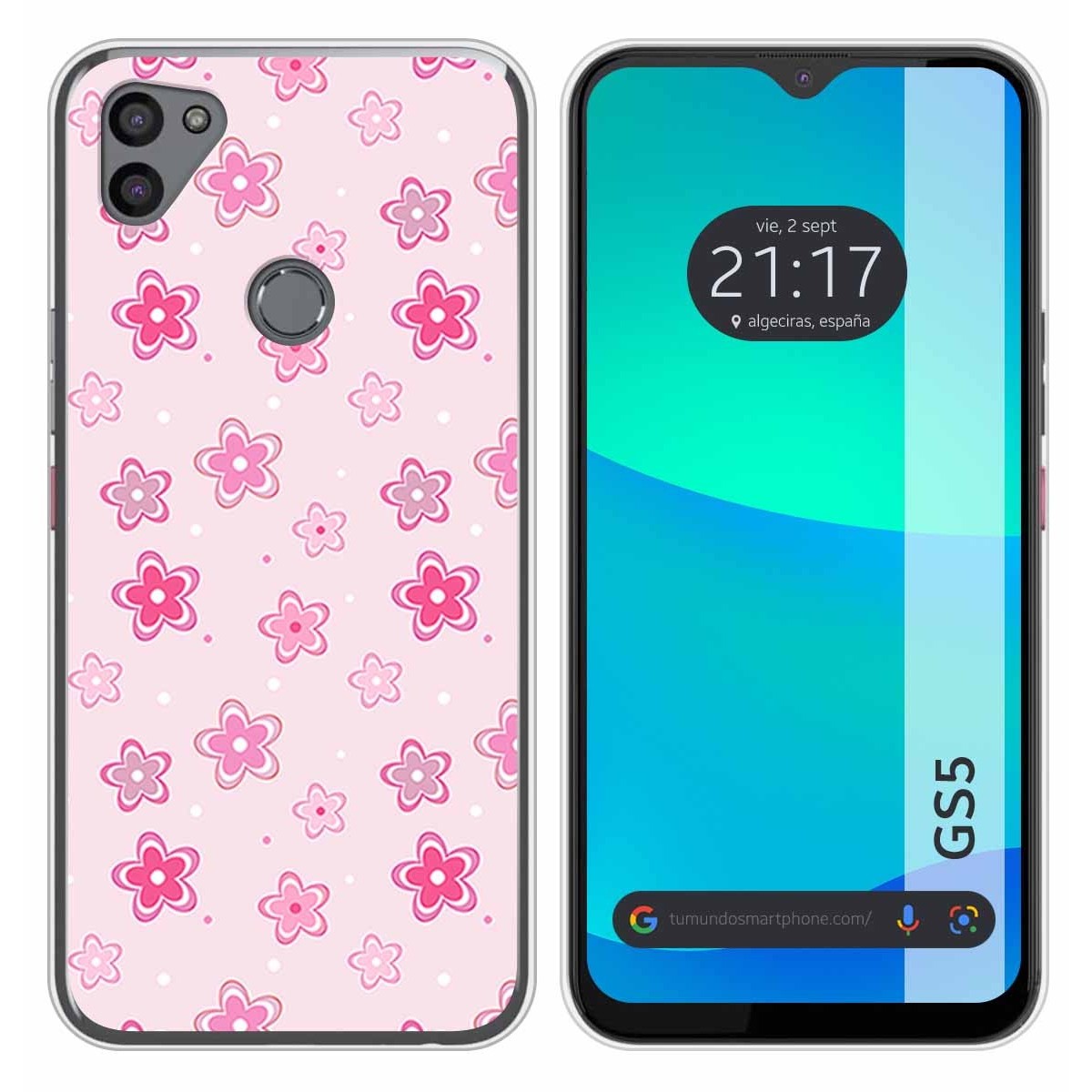 Funda Silicona para Gigaset GS5 diseño Flores Dibujos