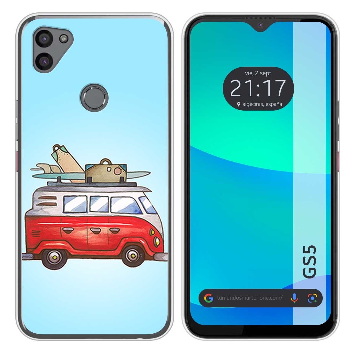Funda Silicona para Gigaset GS5 diseño Furgoneta Dibujos