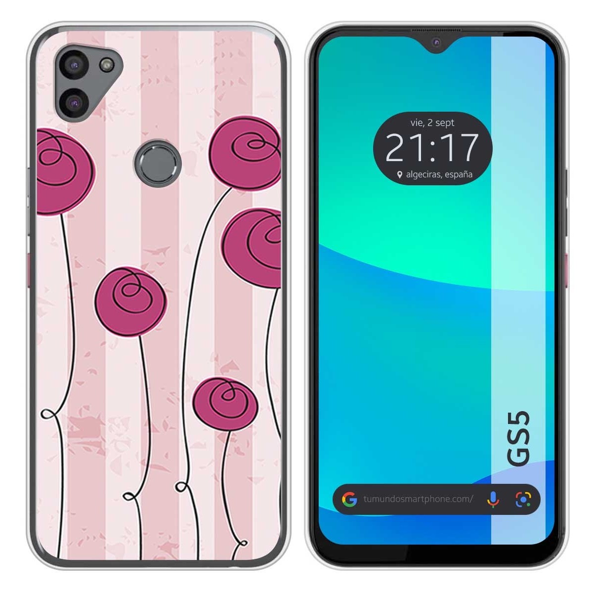 Funda Silicona para Gigaset GS5 diseño Flores Vintage Dibujos