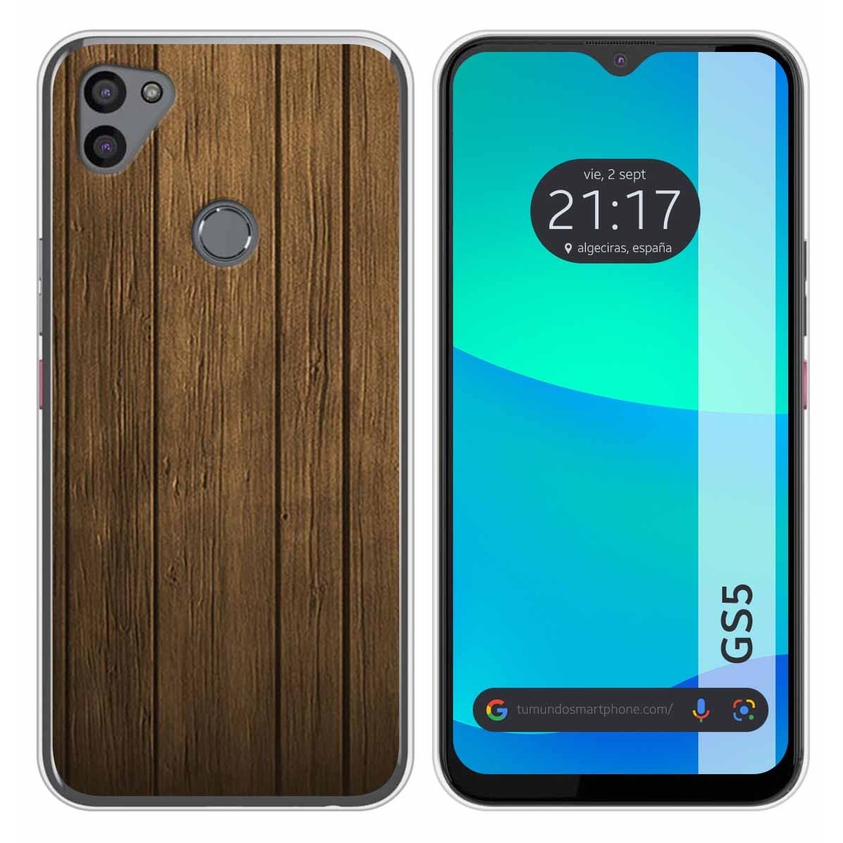 Funda Silicona para Gigaset GS5 diseño Madera Dibujos