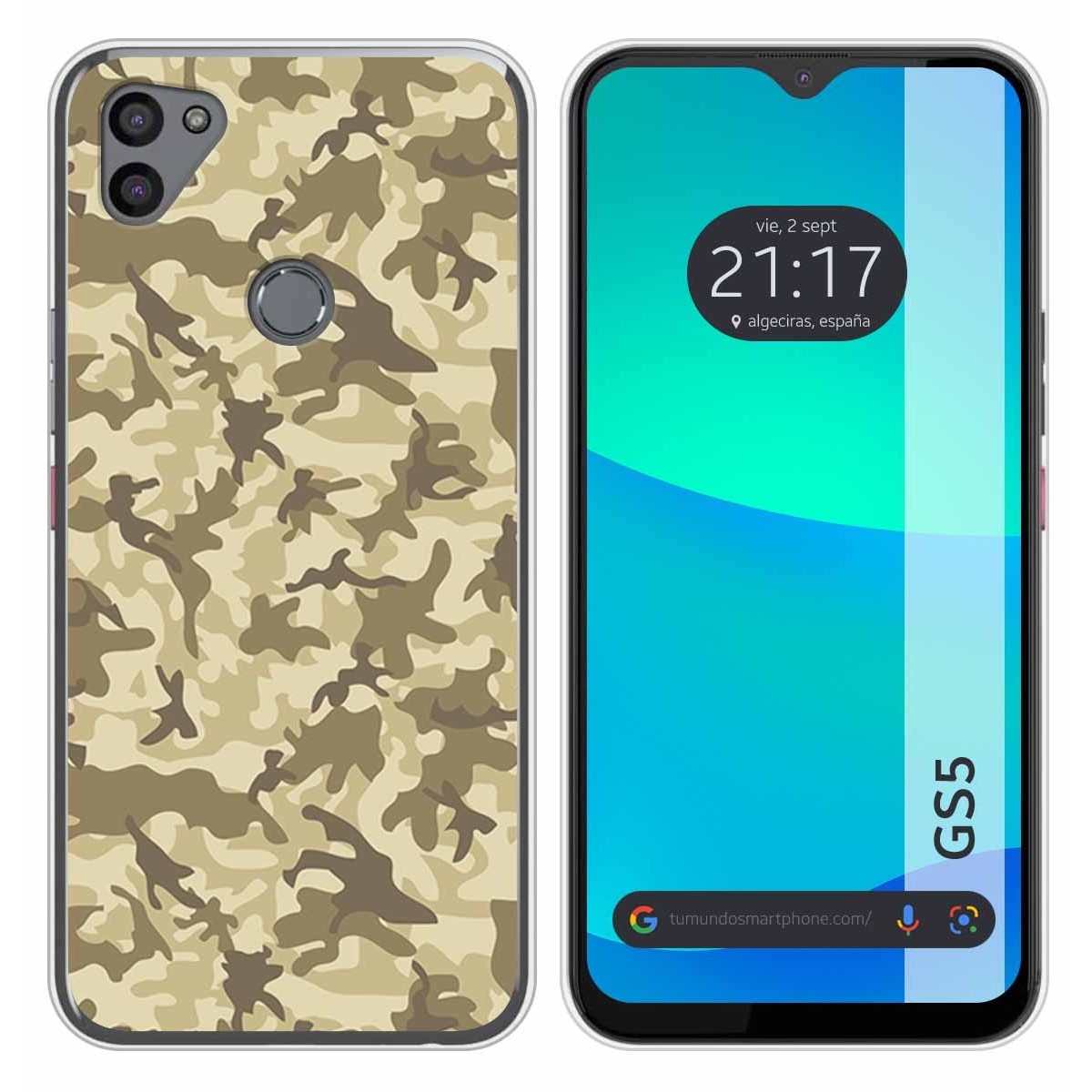 Funda Silicona para Gigaset GS5 diseño Sand Camuflaje Dibujos