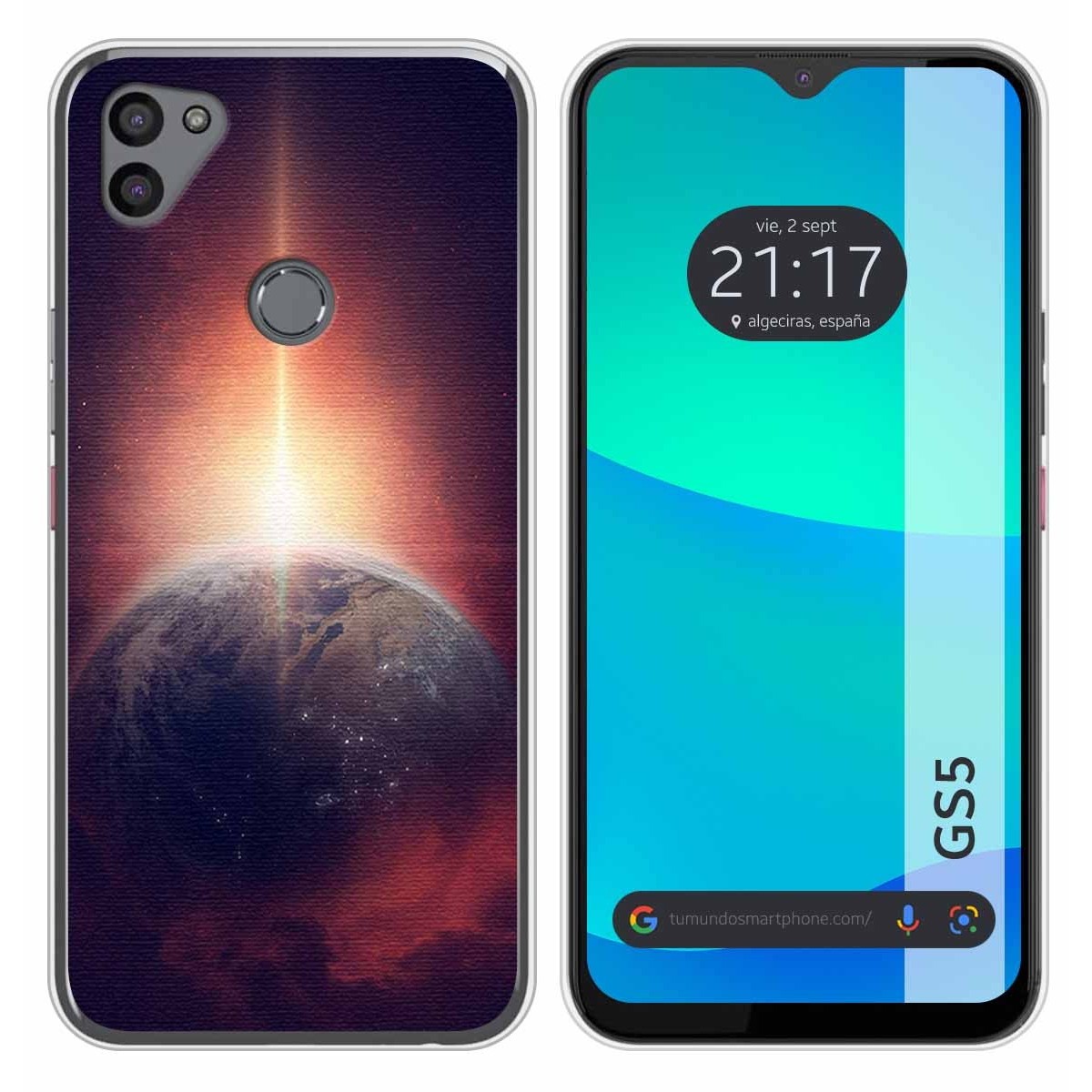 Funda Silicona para Gigaset GS5 diseño Tierra Dibujos