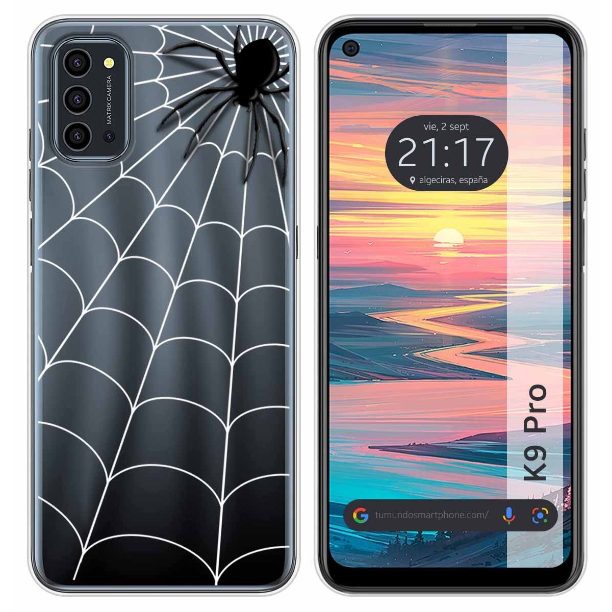 Funda Silicona Transparente para Oukitel K9 Pro diseño Araña Dibujos