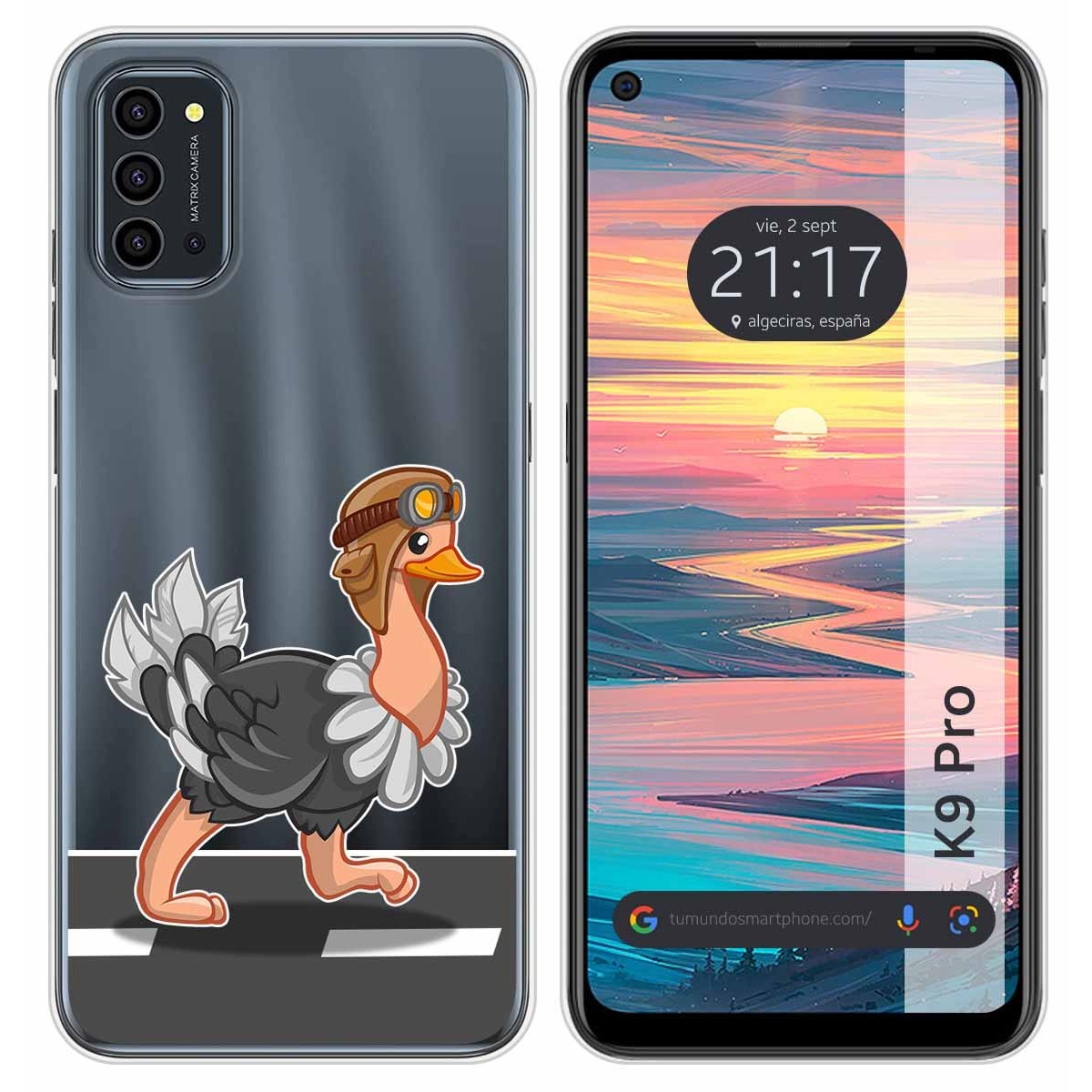 Funda Silicona Transparente para Oukitel K9 Pro diseño Avestruz Dibujos