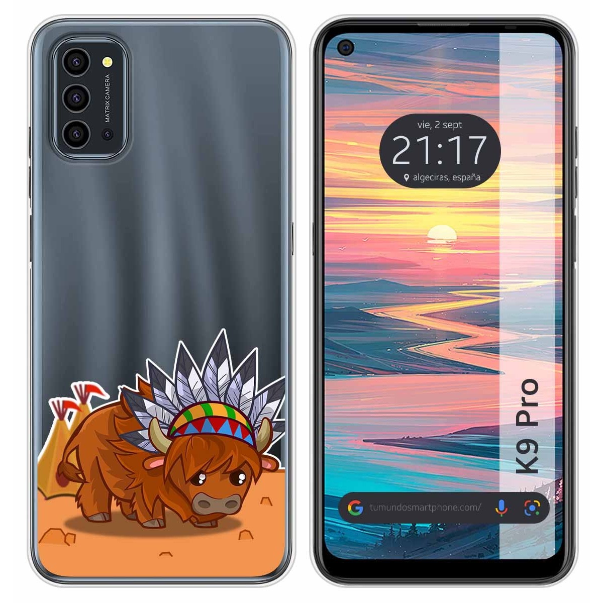 Funda Silicona Transparente para Oukitel K9 Pro diseño Bufalo Dibujos