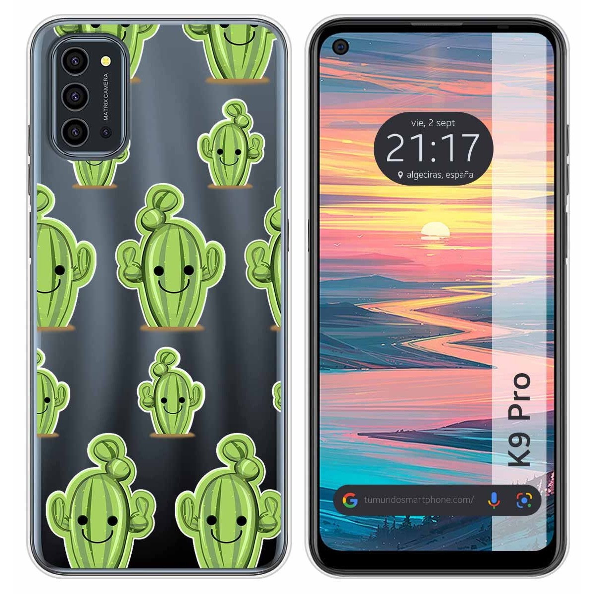 Funda Silicona Transparente para Oukitel K9 Pro diseño Cactus Dibujos
