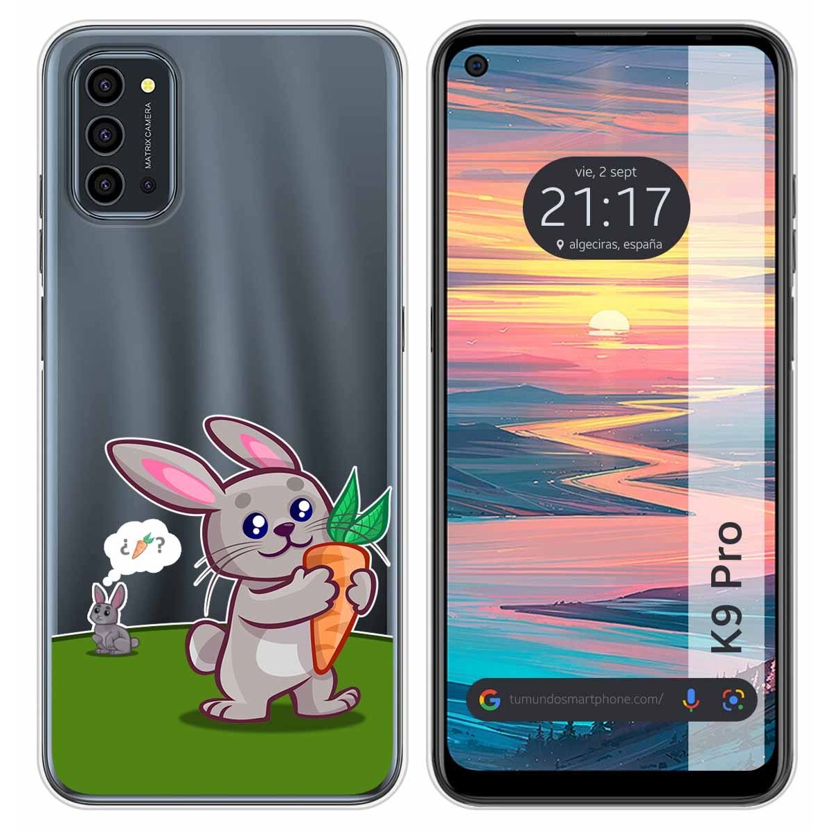 Funda Silicona Transparente para Oukitel K9 Pro diseño Conejo Dibujos