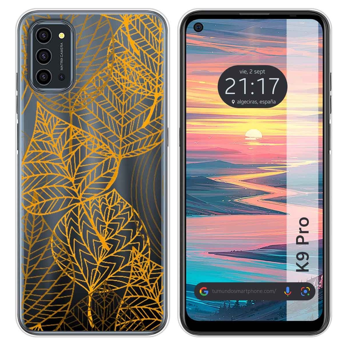 Funda Silicona Transparente para Oukitel K9 Pro diseño Hojas Dibujos