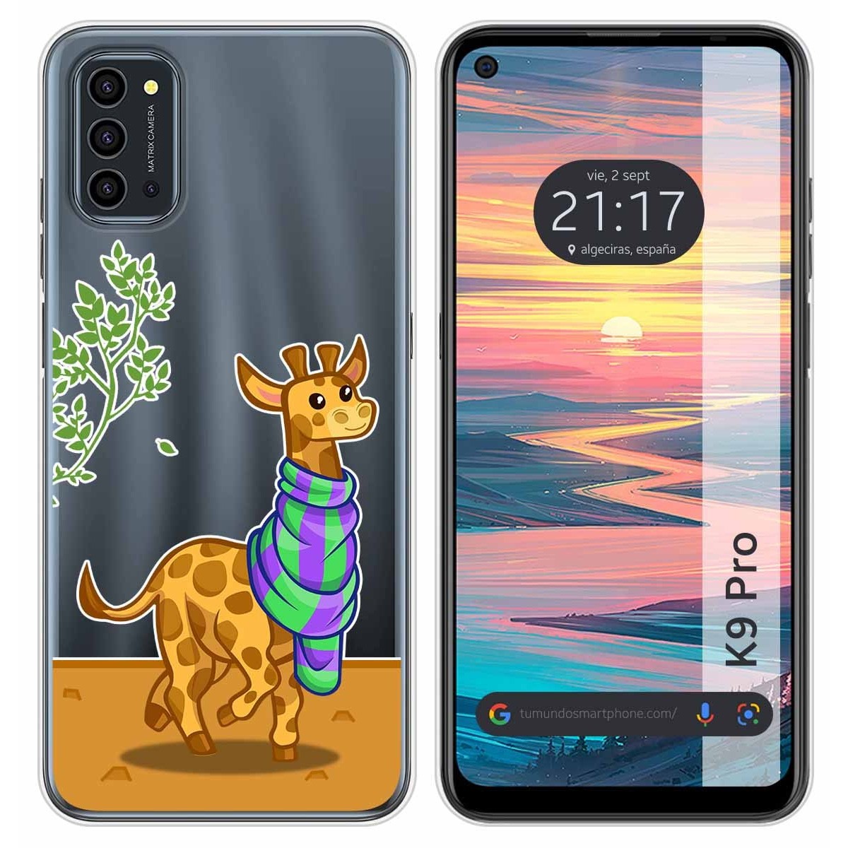 Funda Silicona Transparente para Oukitel K9 Pro diseño Jirafa Dibujos