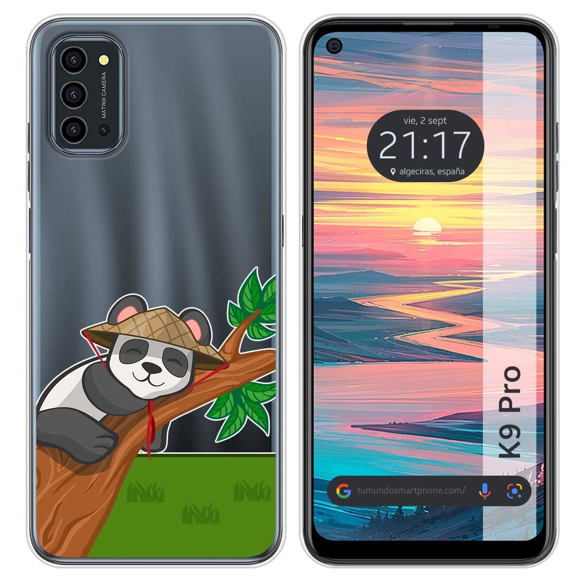 Funda Silicona Transparente para Oukitel K9 Pro diseño Panda Dibujos