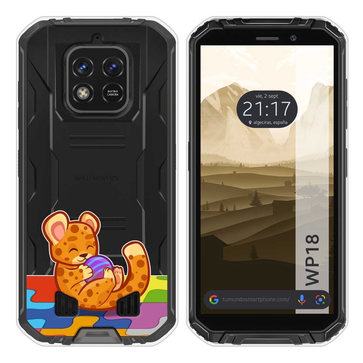 Funda Silicona Transparente para Oukitel WP18 (2022) diseño Leopardo Dibujos