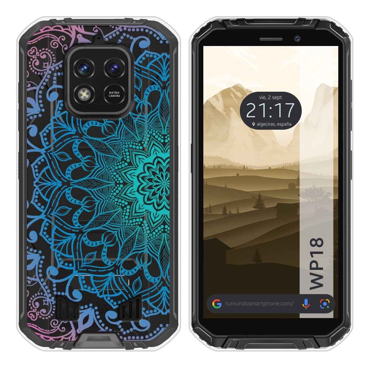 Funda Silicona Transparente para Oukitel WP18 (2022) diseño Mandala Dibujos