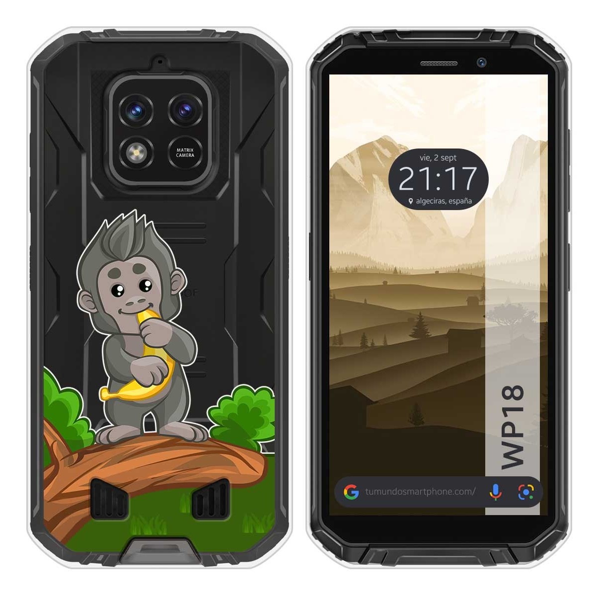 Funda Silicona Transparente para Oukitel WP18 (2022) diseño Mono Dibujos
