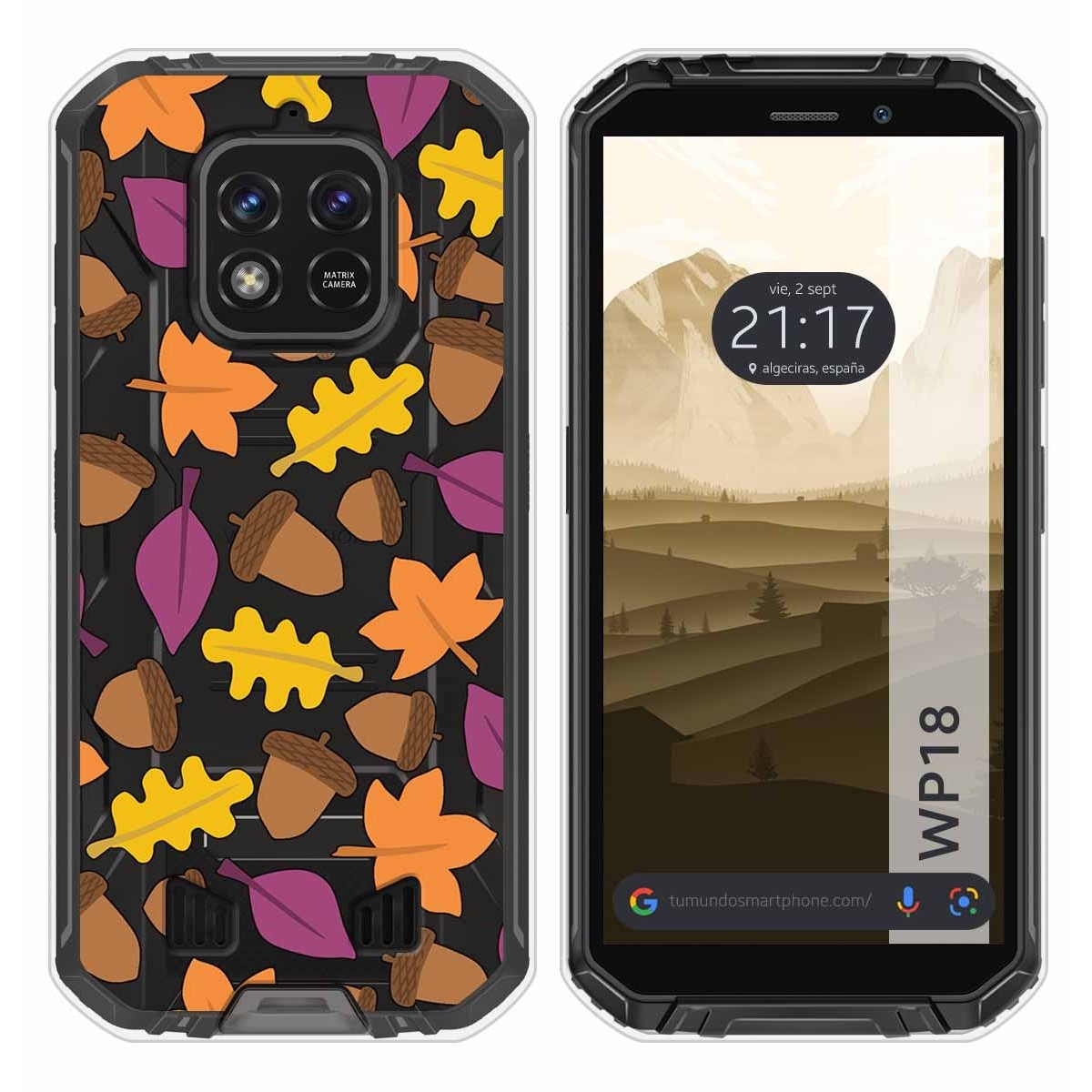 Funda Silicona Transparente para Oukitel WP18 (2022) diseño Otoño Dibujos