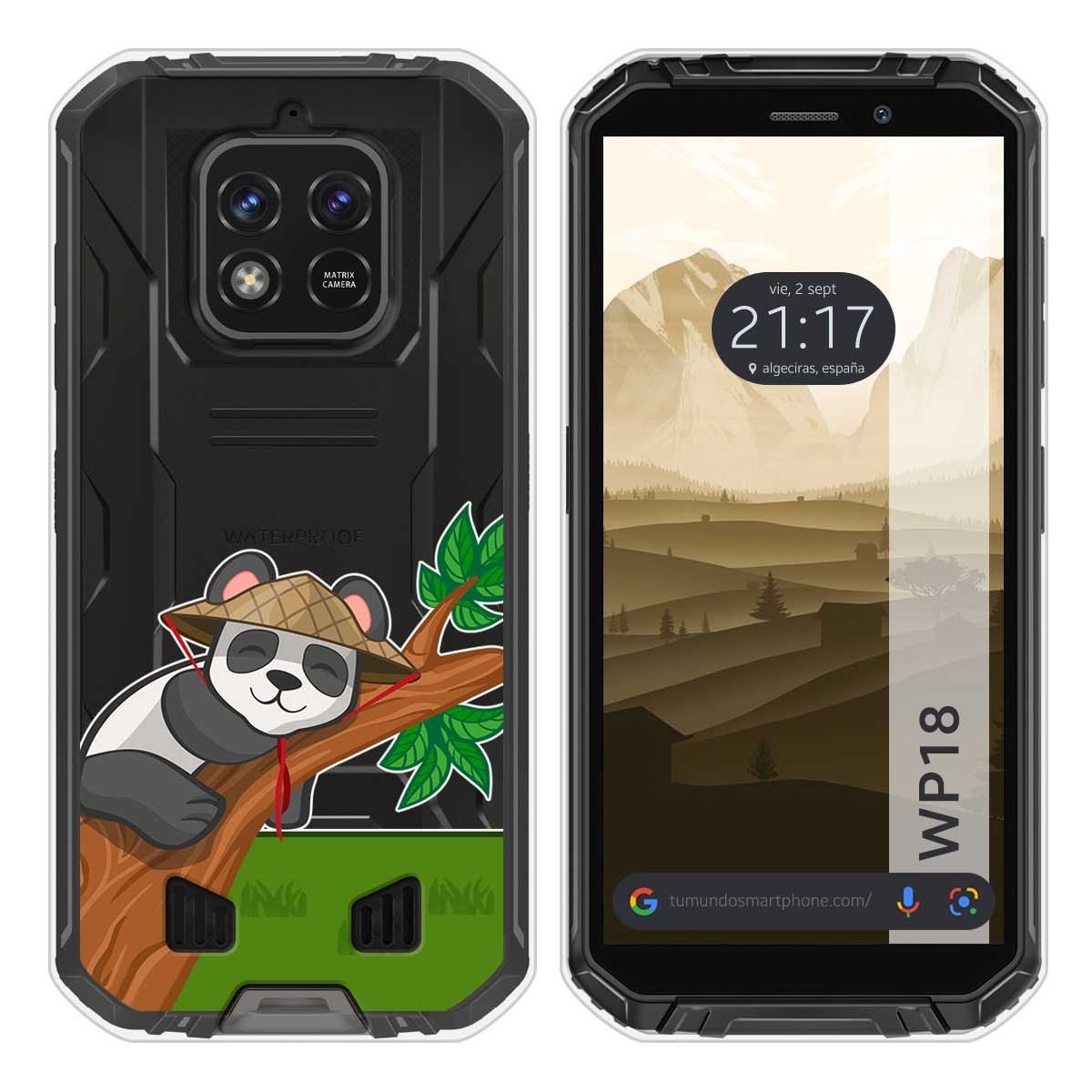 Funda Silicona Transparente para Oukitel WP18 (2022) diseño Panda Dibujos