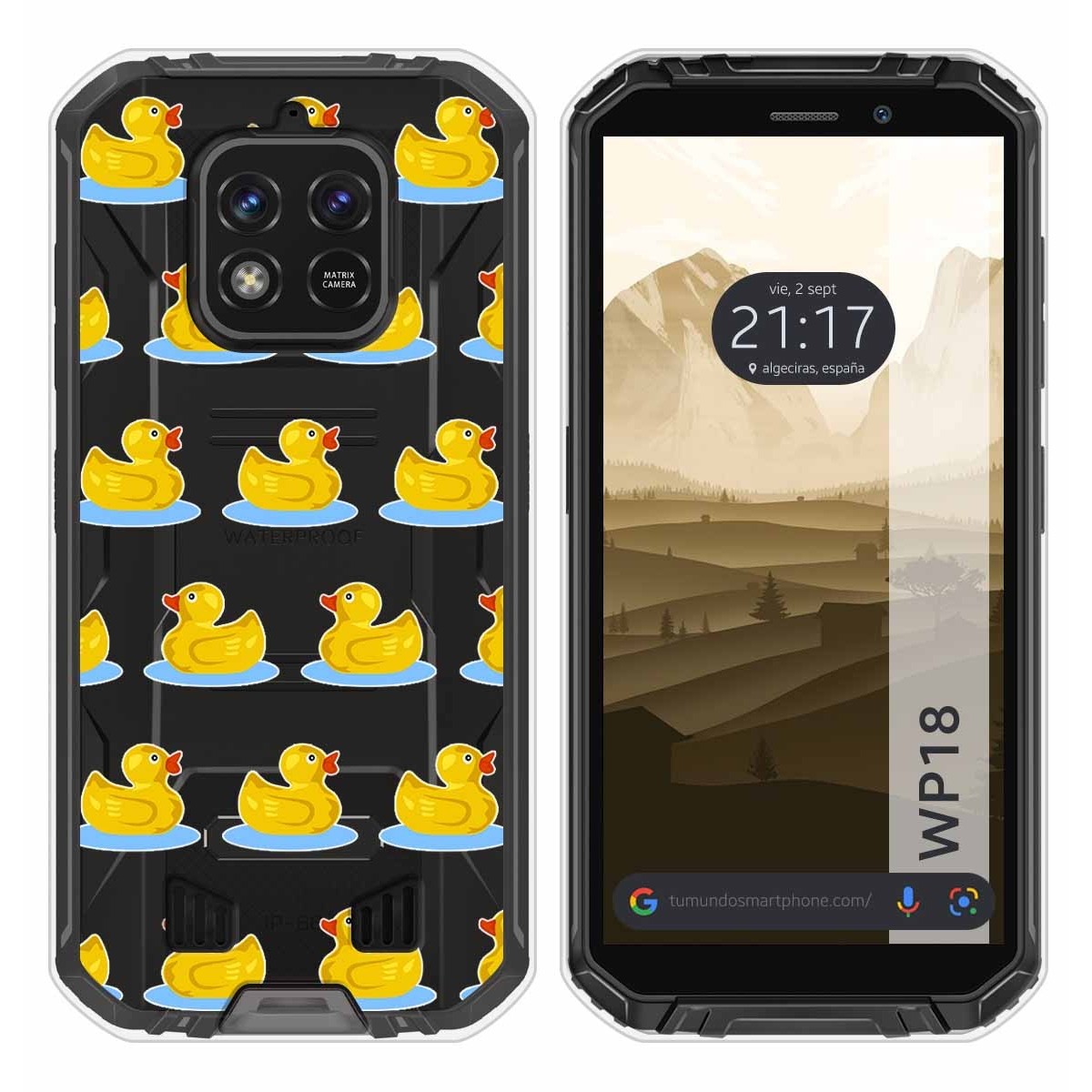 Funda Silicona Transparente para Oukitel WP18 (2022) diseño Pato Dibujos