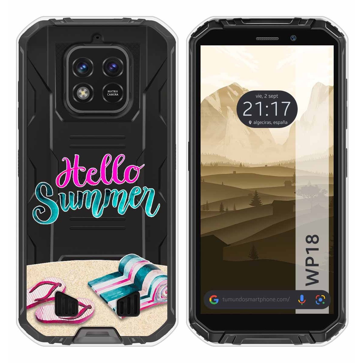 Funda Silicona Transparente para Oukitel WP18 (2022) diseño Summer Dibujos