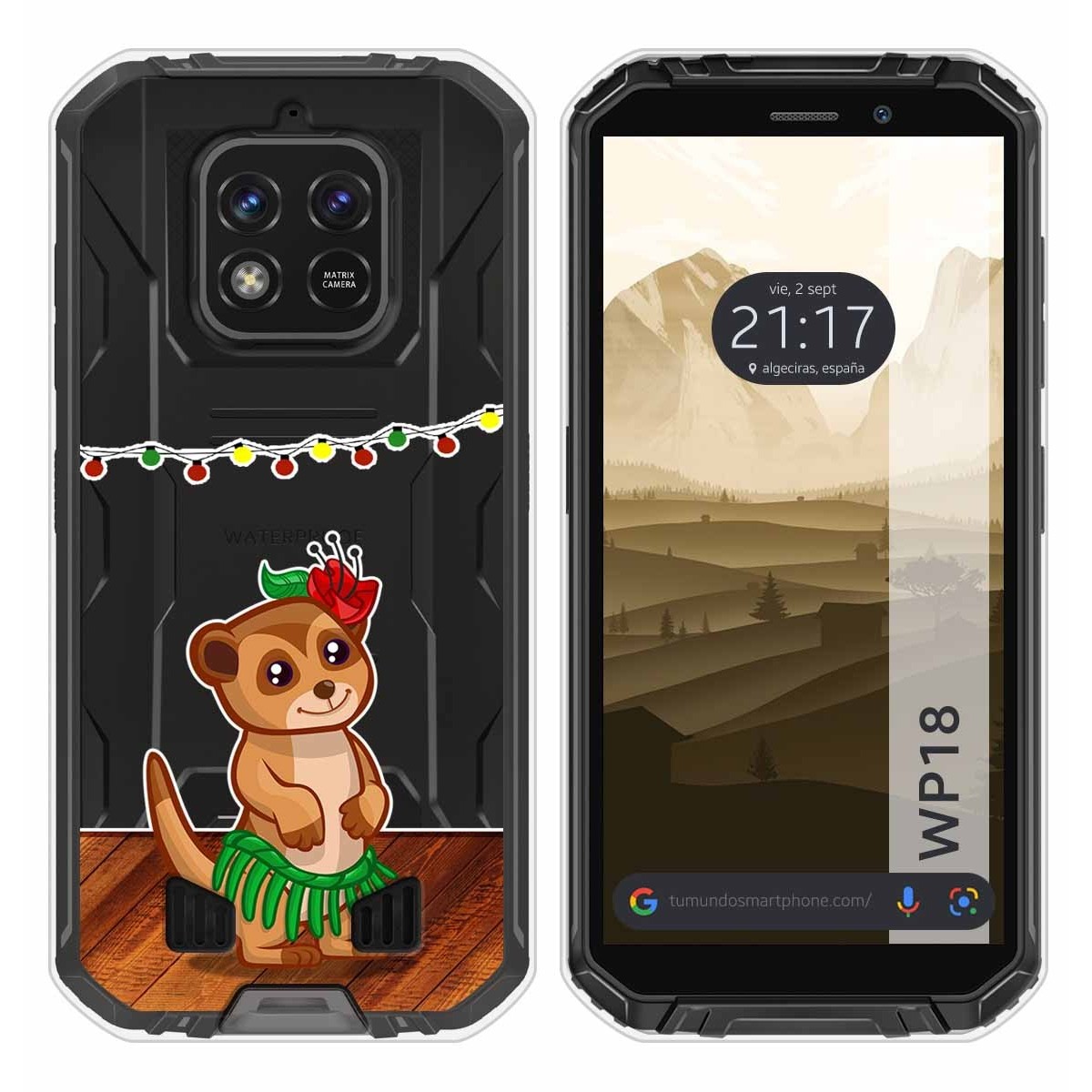 Funda Silicona Transparente para Oukitel WP18 (2022) diseño Suricata Dibujos
