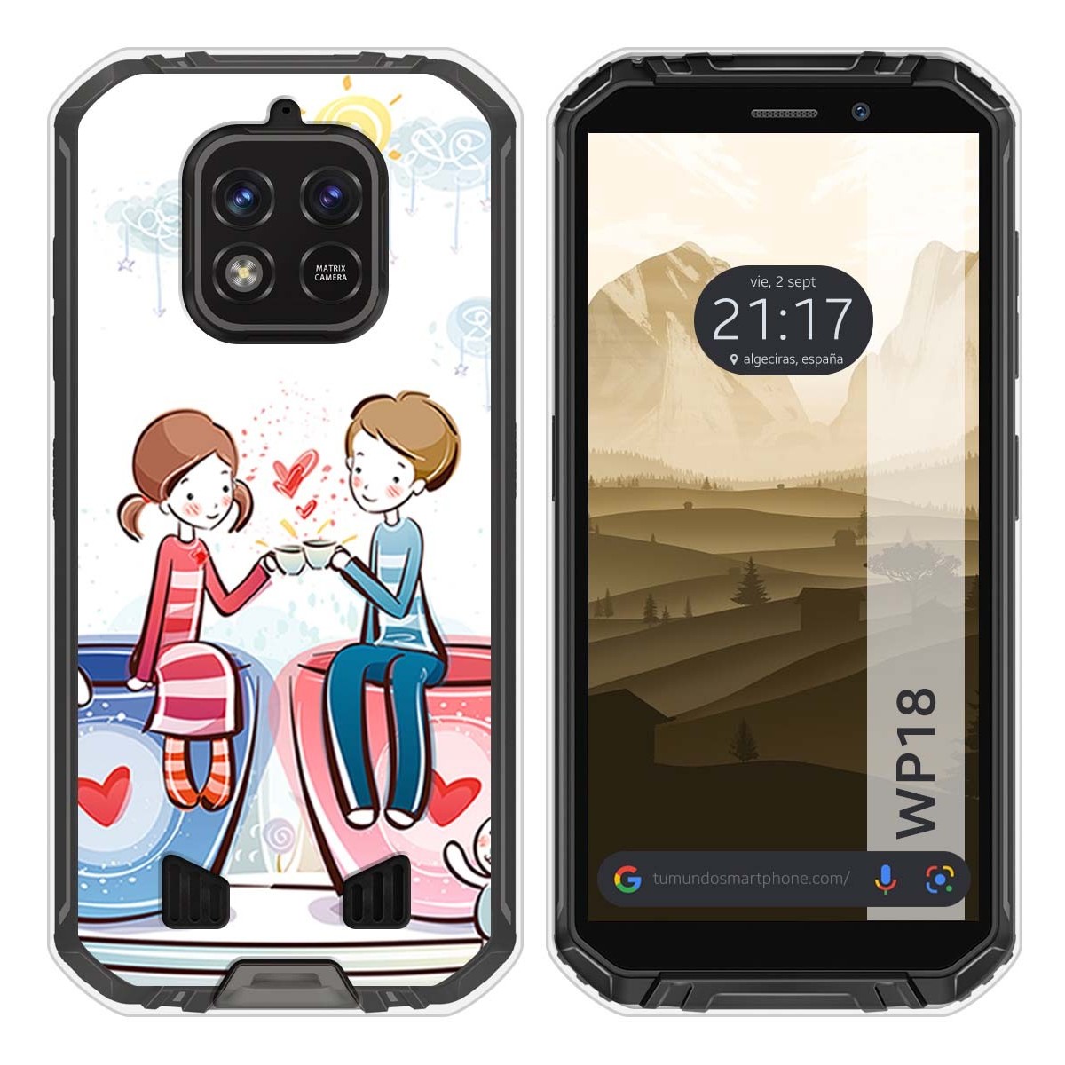Funda Silicona para Oukitel WP18 (2022) diseño Café Dibujos