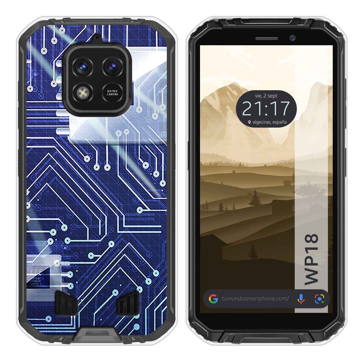 Funda Silicona para Oukitel WP18 (2022) diseño Circuito Dibujos