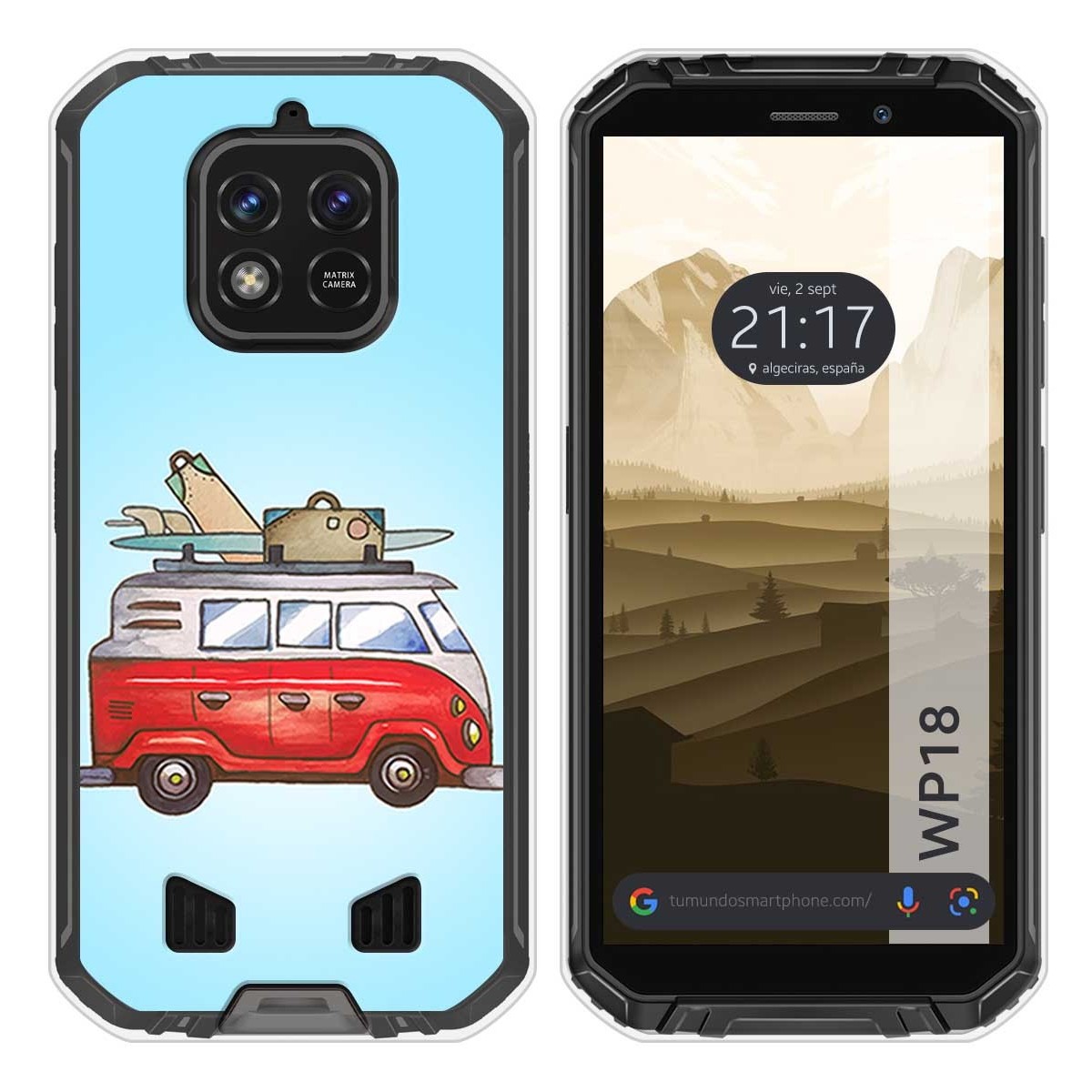 Funda Silicona para Oukitel WP18 (2022) diseño Furgoneta Dibujos