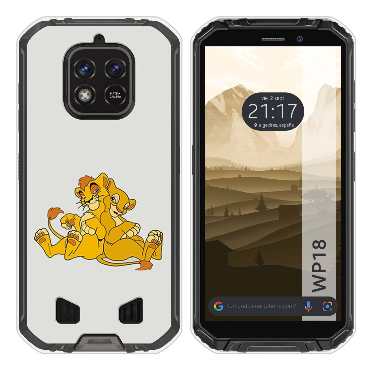 Funda Silicona para Oukitel WP18 (2022) diseño Leones Dibujos