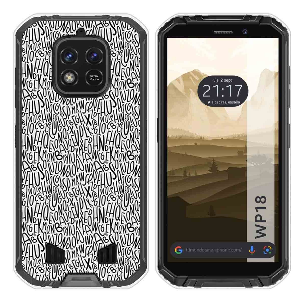 Funda Silicona para Oukitel WP18 (2022) diseño Letras Dibujos