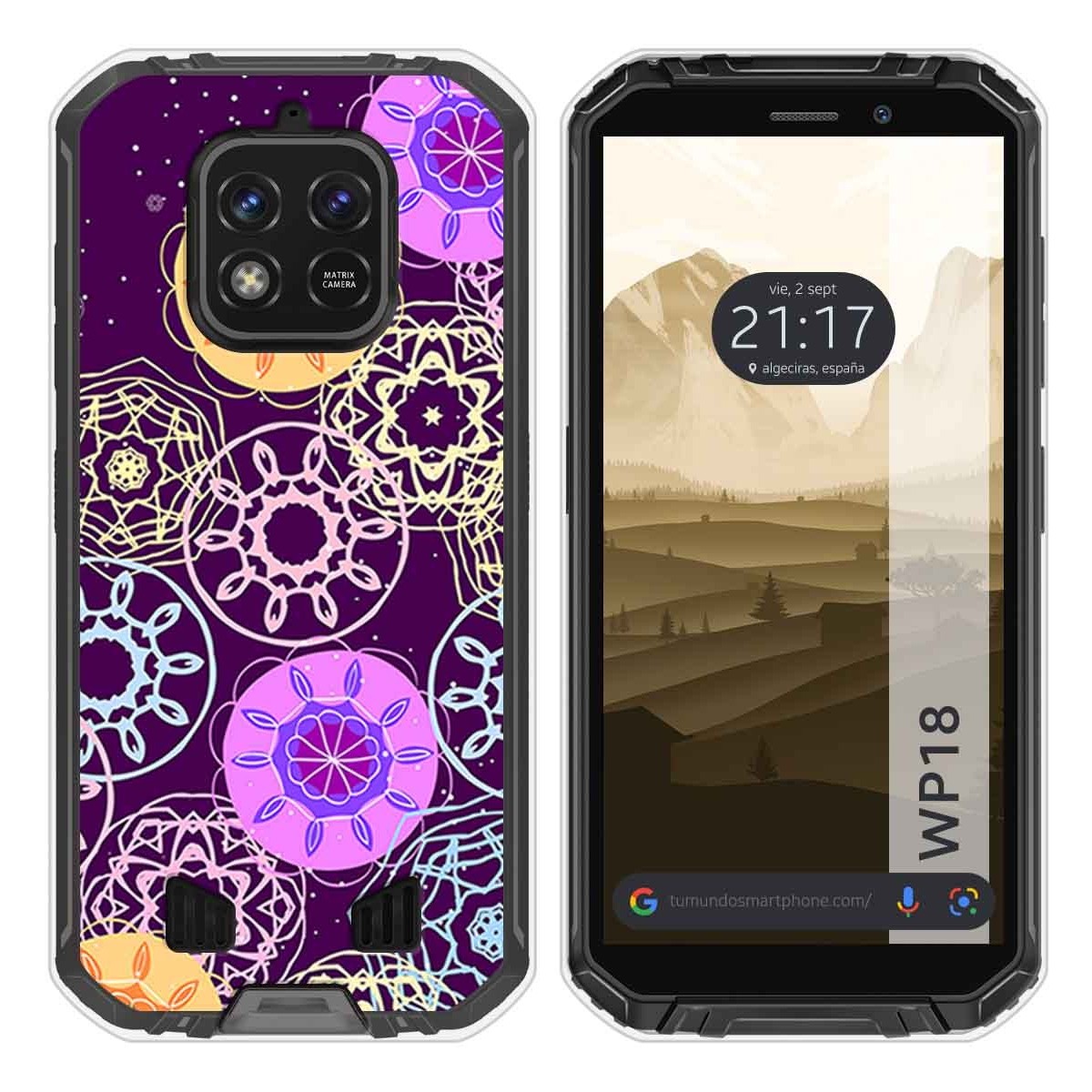 Funda Silicona para Oukitel WP18 (2022) diseño Radial Dibujos