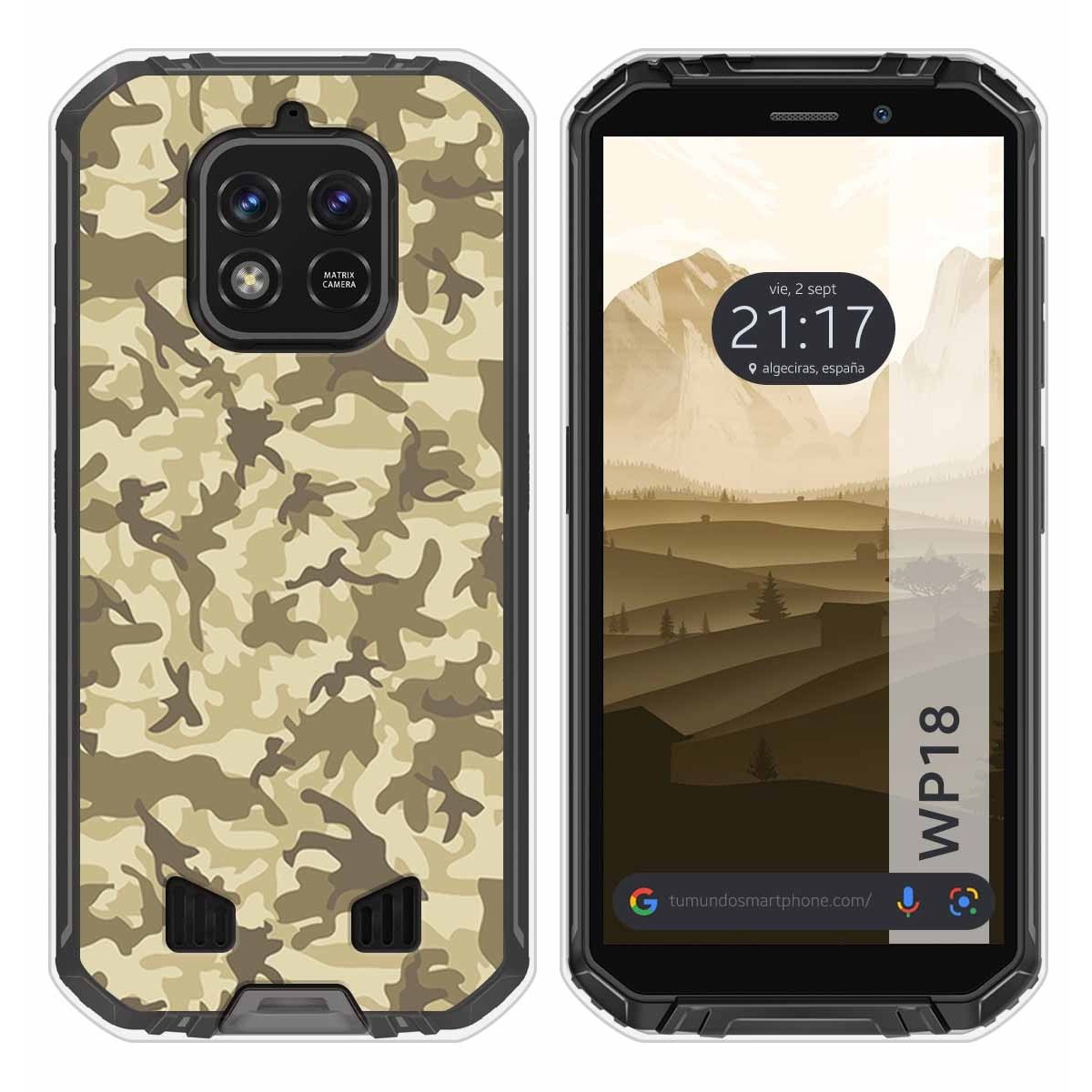 Funda Silicona para Oukitel WP18 (2022) diseño Sand Camuflaje Dibujos