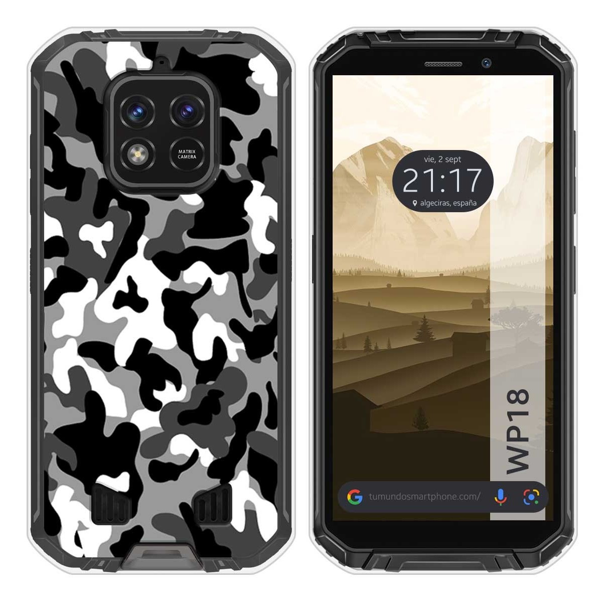 Funda Silicona para Oukitel WP18 (2022) diseño Snow Camuflaje Dibujos